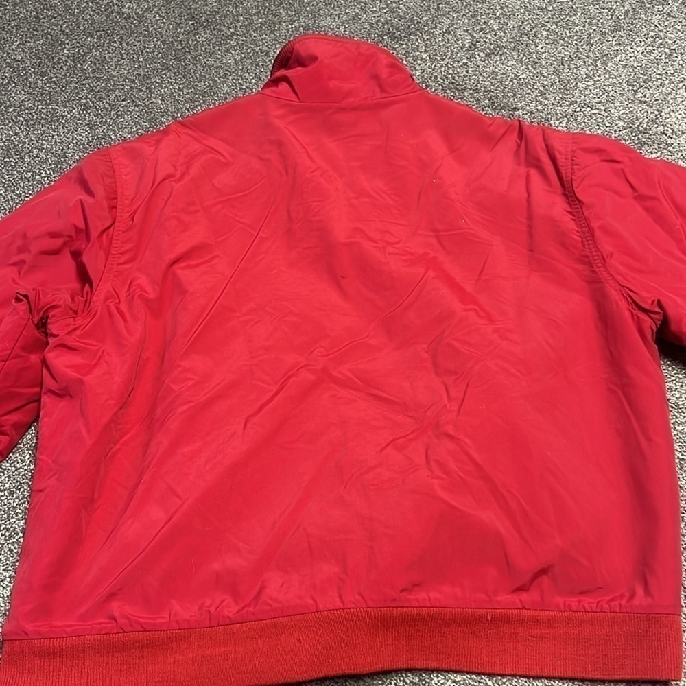 Vintage LL Bean Jacket Mens L Red Warm Up Bomber Full Zip Fleece Lined 90s - Picture 5 of 5